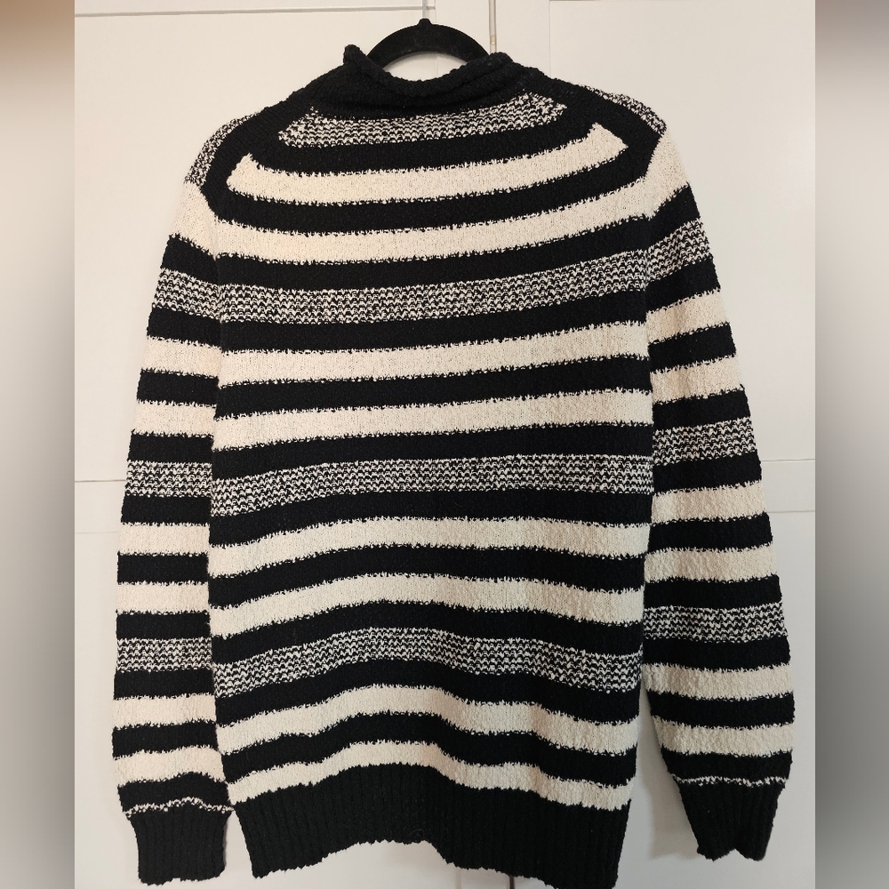 Todd Snyder Black White Striped Cotton Crewneck Sweater Mens S M L XL New NWT - Picture 2 of 7